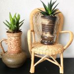vintage rieten plantenstoeltje
