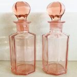 vintage karafjes roze glas