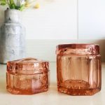 glazen sieradendoosjes roze vintage