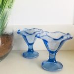 vintage ijscoupes blauw glas italie