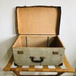brocante koffer grijs vintage jaren 50