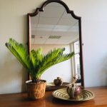 vintage oosterse spiegel koloniaal teak hout