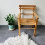 vintage retro houten stoeltje blank hout