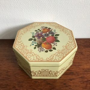 Vintage koektrommel blik bloemen retro - Afbeelding 2