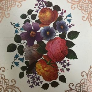 Vintage koektrommel blik bloemen retro - Afbeelding 3