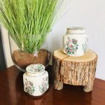 vintage sierpotjes met bloemen