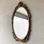 vintage messing spiegel goud