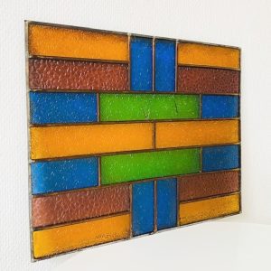Vintage glas-in-lood paneel kleurrijk - Afbeelding 3