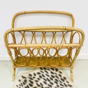 Vintage lektuurbak rotan jaren 70 - Afbeelding 4