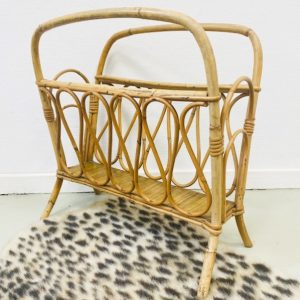 vintage lektuurbak rotan jaren 70