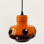 vintage hanglamp keramiek oranje