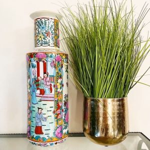 Chinese vloervaas bloemen vintage - Afbeelding 2