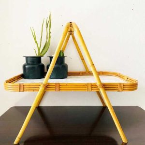 vintage rotan dienblad jaren 70