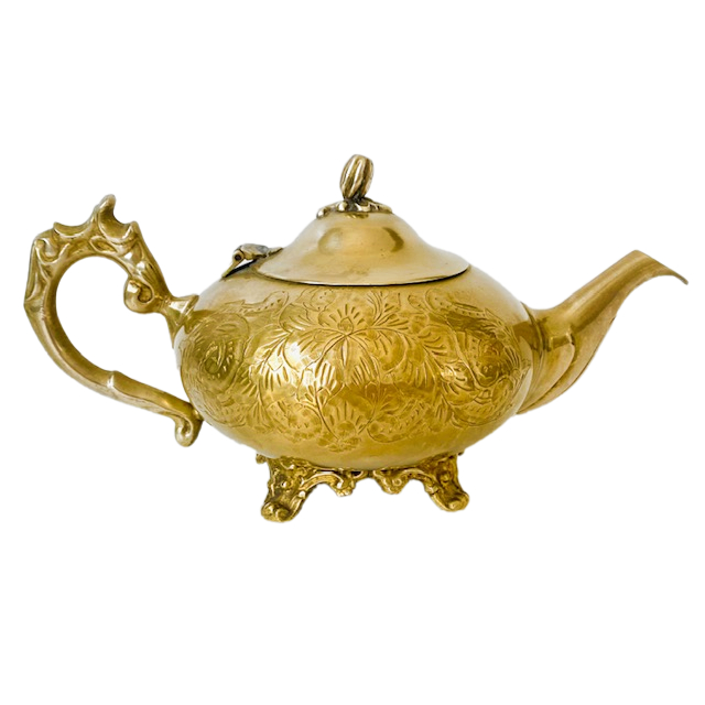 Oosterse messing gouden theepot vintage)