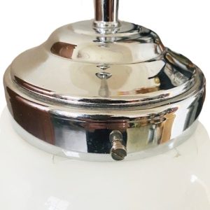 Artdeco stijl schoollamp opaline chroom - Afbeelding 5