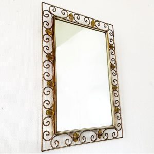 vintage de knudt spiegel messing goud