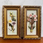 set porseleinen bloemen schilderijtjes Capodimonte