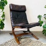vintage leren stoel fauteuil bruin