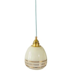 vintage glazen hanglampje beige goud