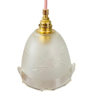 hanglampje doorzichtig glas bloemen