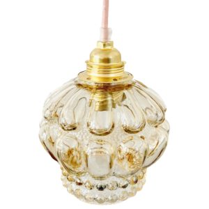 vintage glazen lamp beige bubbels