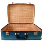 vintage koffertje blauw brocante