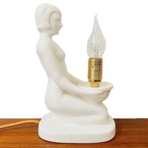 vrouw tafellamp wit keramiek vintage