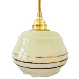 vintage hanglampje geel glas upgraded