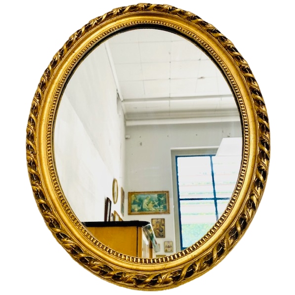 brocante barok spiegel goud ovaal