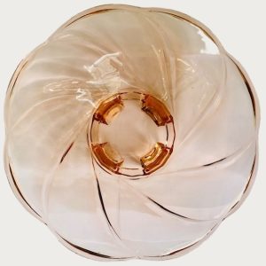 art deco fruitschaal roze glas