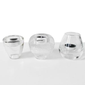 Set waxinelichthouders glas kristal