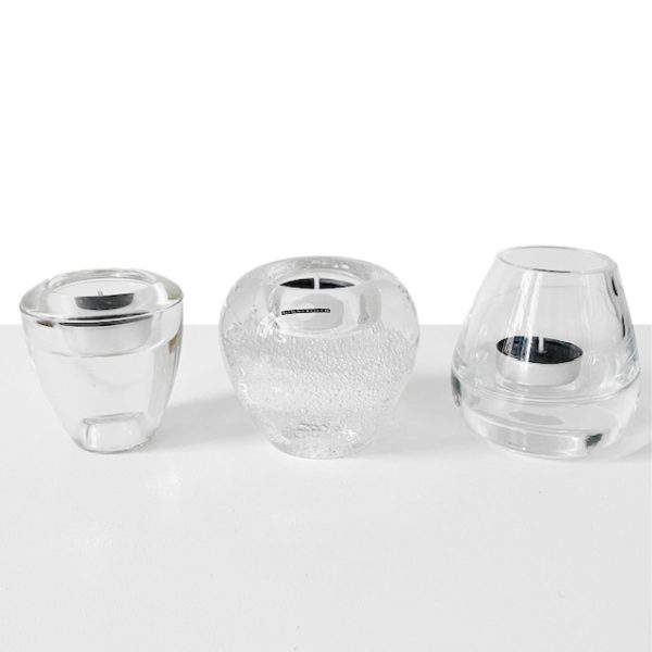 Set waxinelichthouders glas kristal