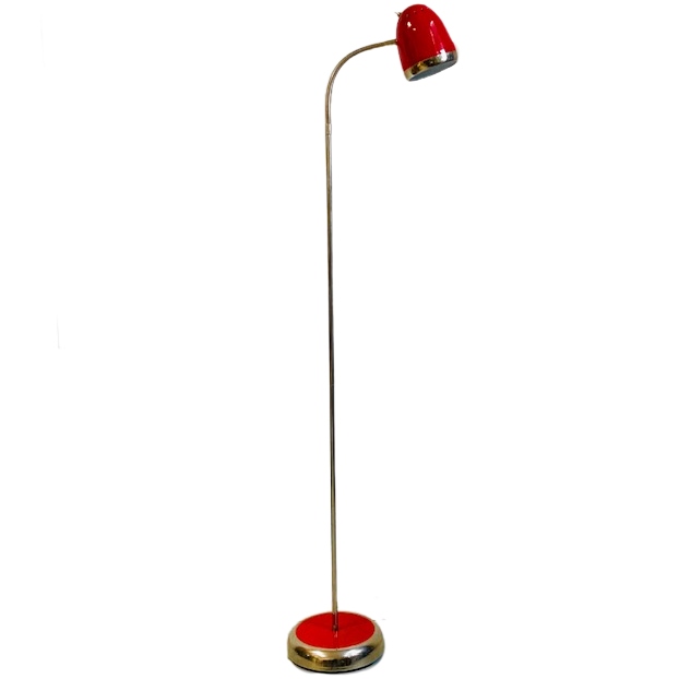 Retro stijl vloerlamp jaren 50 metaal rood
