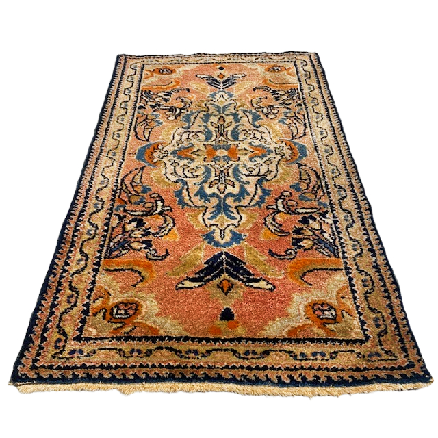 Vintage handgeknoopt Perzisch tapijt kleurrijk