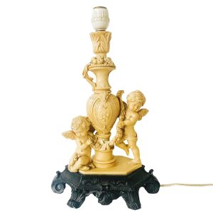 Italiaanse tafellamp albast cherubijnen barok A. Santini
