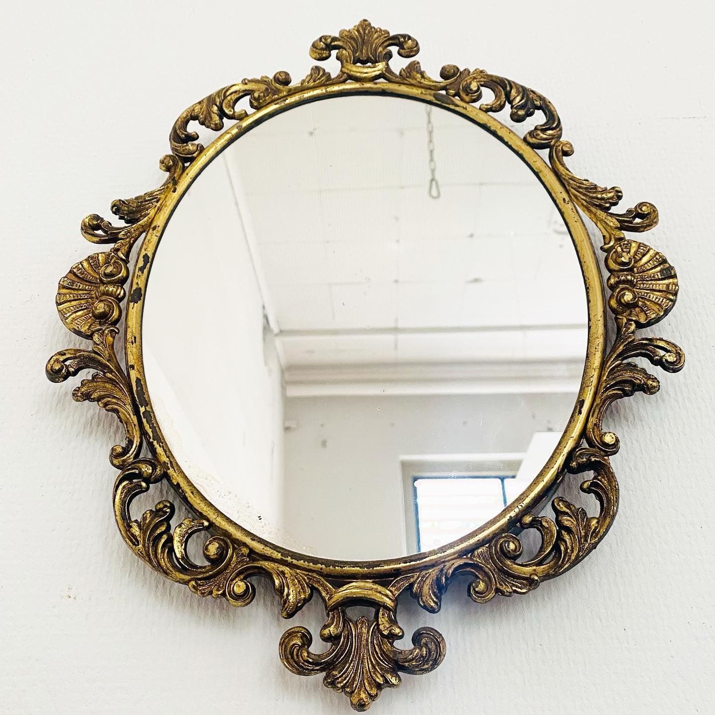 Vintage barok spiegel metaal goud