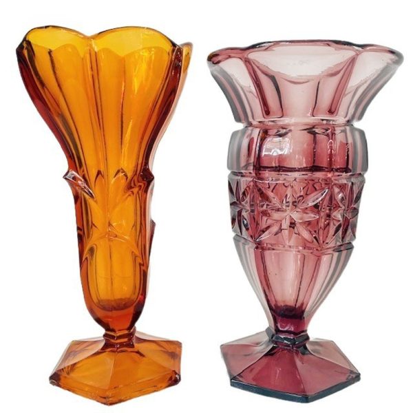 Set Artdeco vazen Boheems glas 1930's Stolzle