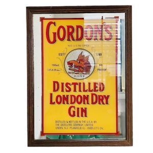 Vintage Gordon's London Dry Gin spiegel jaren 70