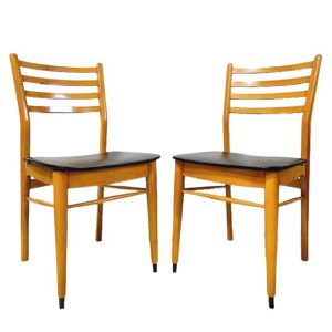 Set Vintage Deens Design Eetkamerstoelen Skai zwart