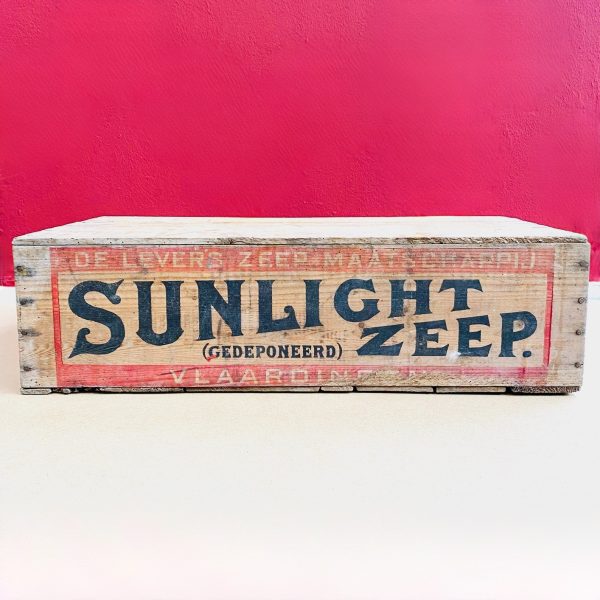 Antieke Sunlight zeepkist 1920's