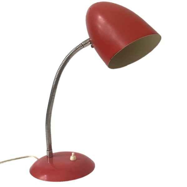 Retro rood roze bureaulamp vintage jaren 50