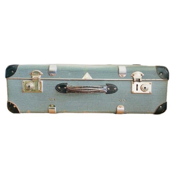 Brocante koffer turquoise vintage