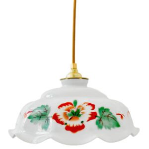 Artdeco hanglamp wit bloem 1930's