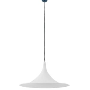 Vintage trompet lamp heksenhoed Dijkstra wit kunststof