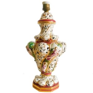 vintage barok Capodimonte lamp porselein rococo 1960's