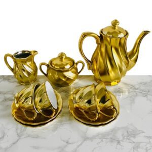 Vintage gouden theeservies Japans 1950's