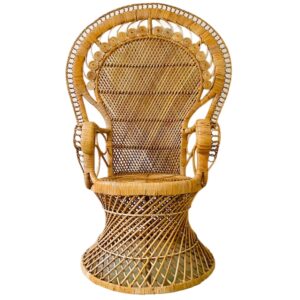 Vintage rieten pauwenstoel peacock chair rotan 1970's