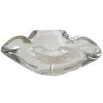 Vintage gemerkte Val Saint Lambert asbak helder kristal schaal 1950's