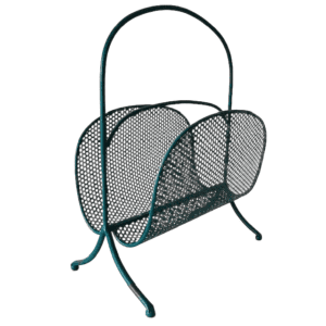 Vintage Design Krantenbak Lectuurmand Metaal turquoise 1980's