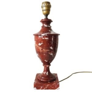 Antieke Louis XVI-stijl Regency lampenvoet baluster rood marmer 1920's